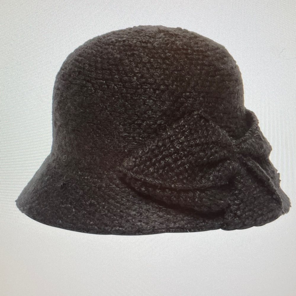 San Diego Hat Company Knit Cloche with Wrapped Bow Hat NWT